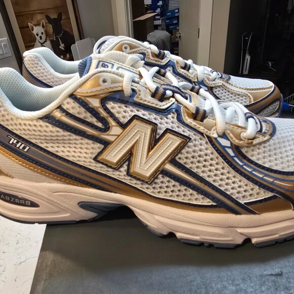 New Balance 740 U740HB2 Heron Blue/Vintage Indigo/Gold Metallic Mens Size 10 - Picture 5 of 15
